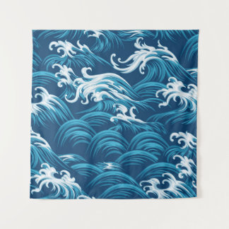 Oriental sea, decorative seamless pattern. tapestry