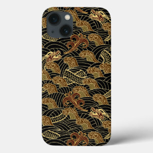Oriental Sea Dragon Pattern iPhone 13 Case