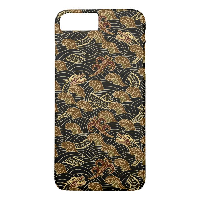 Oriental Sea Dragon Pattern Case-Mate iPhone Case (Back)