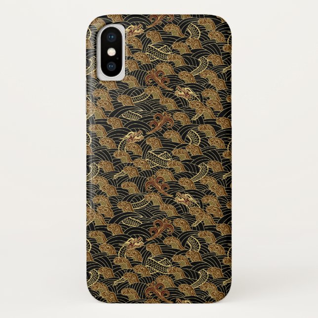 Oriental Sea Dragon Pattern Case-Mate iPhone Case (Back)