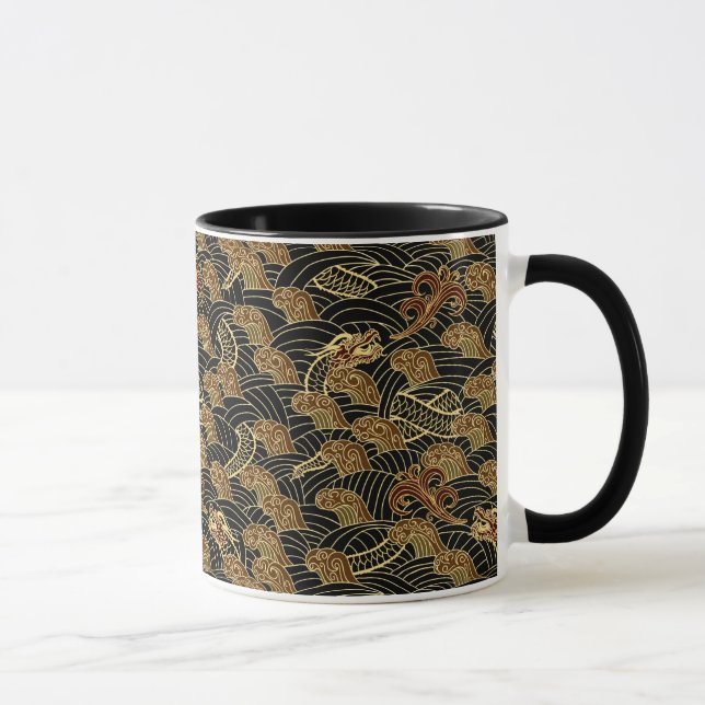 Oriental Sea Dragon Pattern Mug (Right)