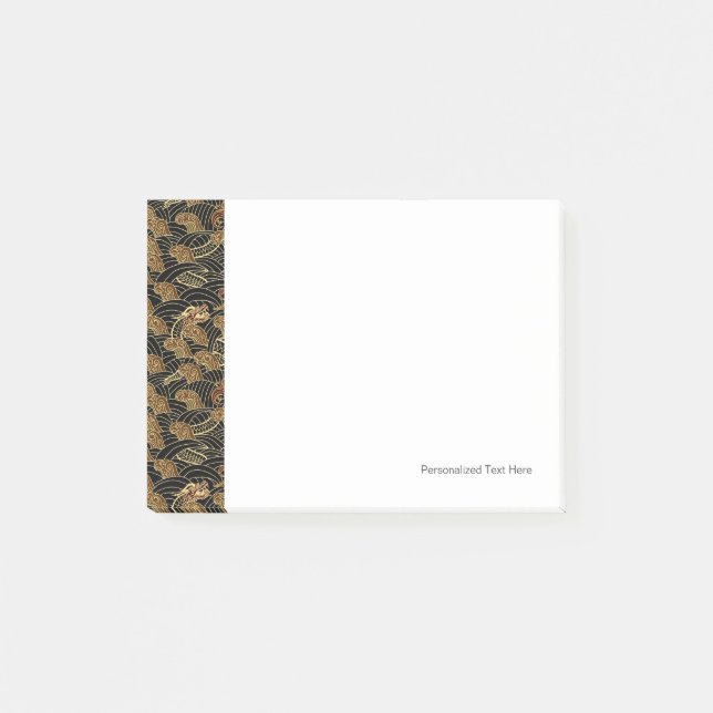 Oriental Sea Dragon Pattern Post-it Notes (Front)