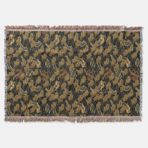Oriental Sea Dragon Pattern Throw Blanket