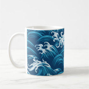 Oriental sea seamless decorative pattern coffee mug