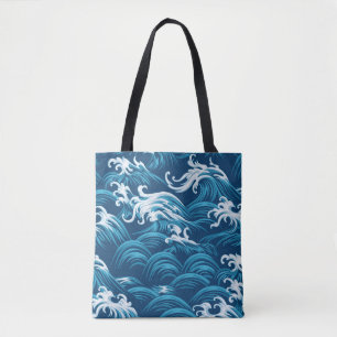 Oriental sea seamless decorative pattern tote bag