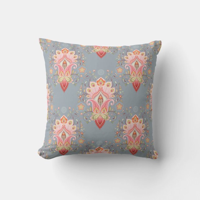 Oriental seamless background with paisley flower a cushion (Front)
