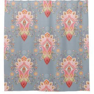 Oriental seamless background with paisley flower a shower curtain