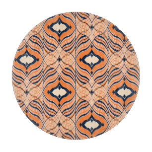 Oriental Seamless: Black Orange Ornament Cutting Board