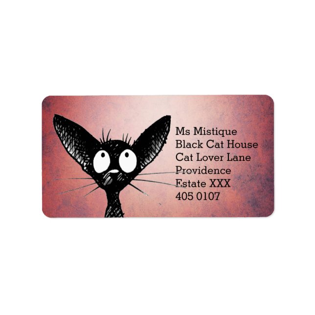 Oriental Shorthair Black Cat Label (Front)