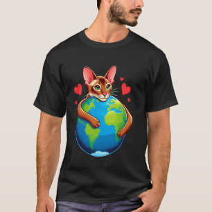Oriental Shorthair Cat Earth Day Hug Love Owner Pl T-Shirt