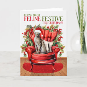 Oriental Shorthair Christmas Cat FELINE Festive Holiday Card