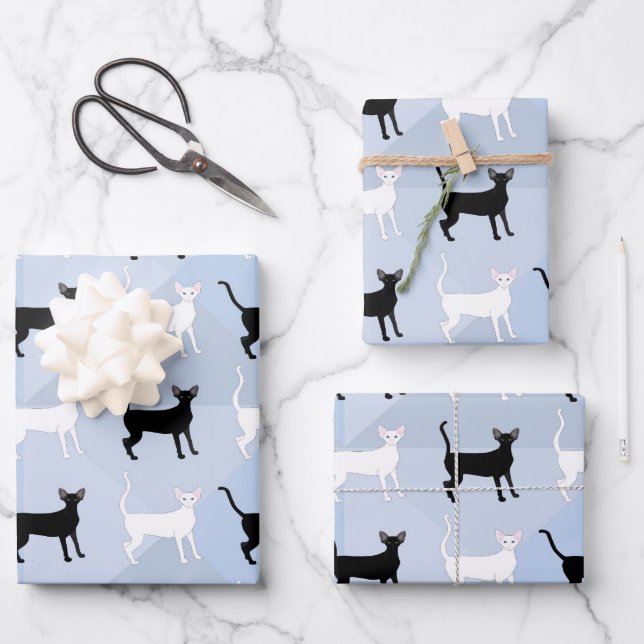 Oriental Shorthair Wrapping Paper Sheet Set of 3 (Front)