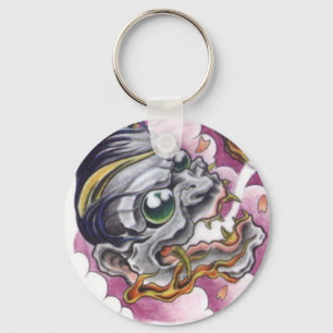 oriental skull demon tattoo key ring