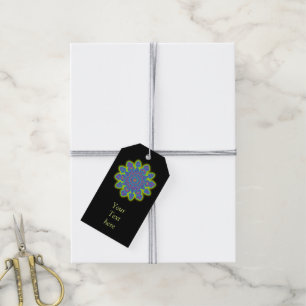 Oriental Snowflake Flower I + your backg. & ideas Gift Tags
