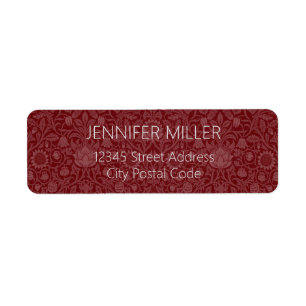 Oriental style floral design in dark red