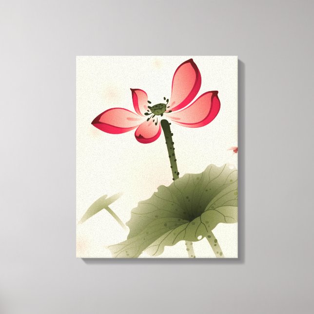 Oriental style Lotus Canvas Print (Front)