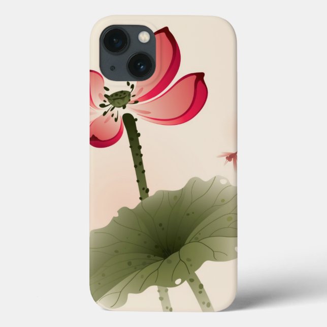 Oriental style Lotus Case-Mate iPhone Case (Back)