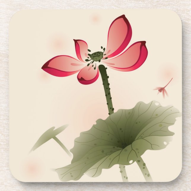 Oriental style Lotus Coaster (Front)