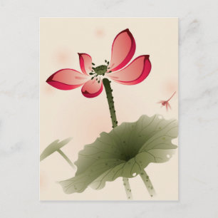 Oriental style Lotus Postcard