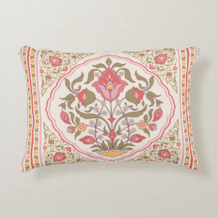 Oriental style ornate floral design decorative cushion
