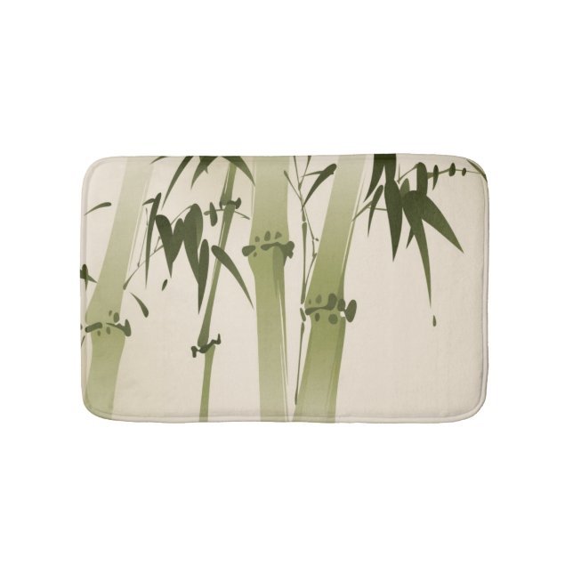 Oriental style painting, bamboo branches 2 bath mat (Front)