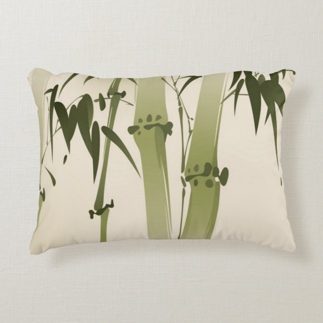 Oriental style painting, bamboo branches 2 decorative cushion (Front)