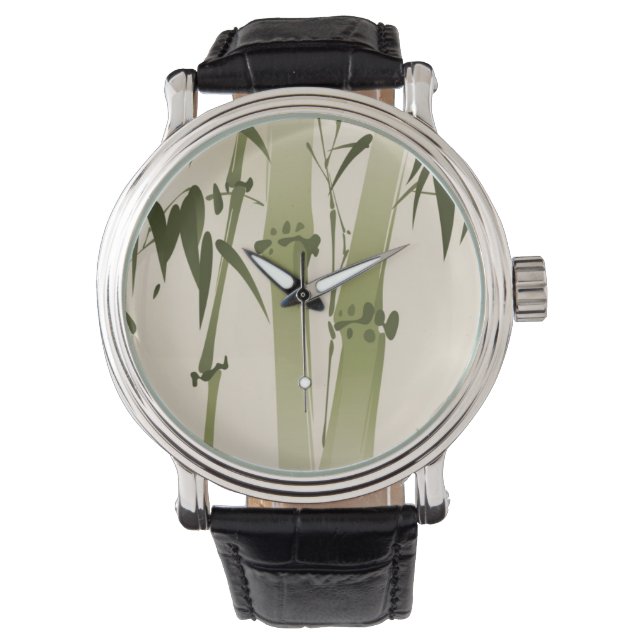 Oriental style painting, bamboo branches 2 watch (Front)