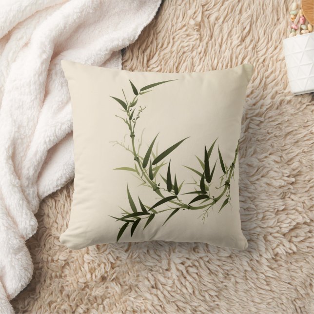 oriental style painting, bamboo branches cushion (Blanket)