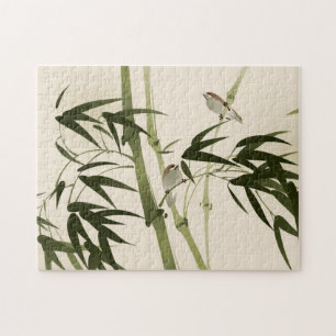 Oriental style painting, bamboo branches jigsaw puzzle