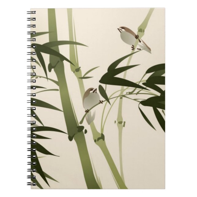 Oriental style painting, bamboo branches notebook (Front)