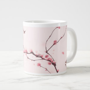 Oriental style painting, cherry blossom large coffee mug