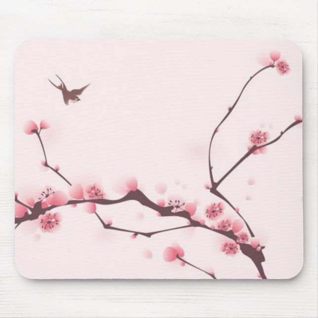 Oriental style painting, cherry blossom mouse mat (Front)
