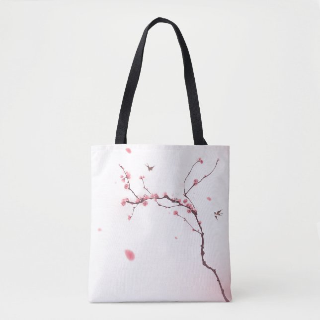 Oriental style painting, cherry blossom tote bag (Front)