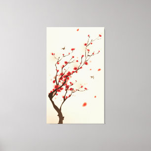 Oriental style painting, plum blossom in spring 2 canvas print