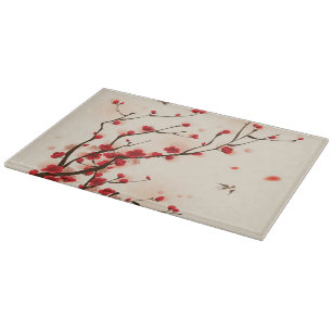 Oriental style painting, plum blossom in spring 2 cutting board