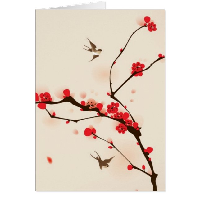 Oriental style painting, plum blossom in spring 3 (Front)