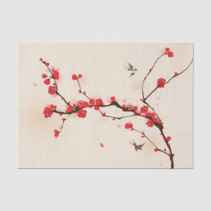Oriental style painting, plum blossom in spring 3 tissue paper