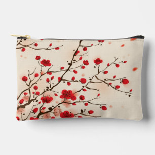 Oriental style painting, plum blossom in spring accessory pouch