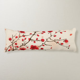 Oriental style painting, plum blossom in spring body cushion