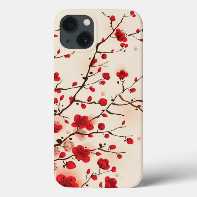 Oriental style painting, plum blossom in spring Case-Mate iPhone case (Back)
