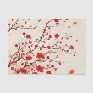 Oriental style painting, plum blossom in spring tissue paper