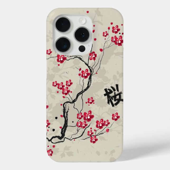 Oriental Style Sakura Cherry Blossom Art Case-Mate iPhone Case (Back)