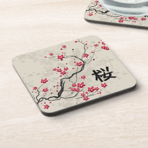 Oriental Style Sakura Cherry Blossom Art Coaster