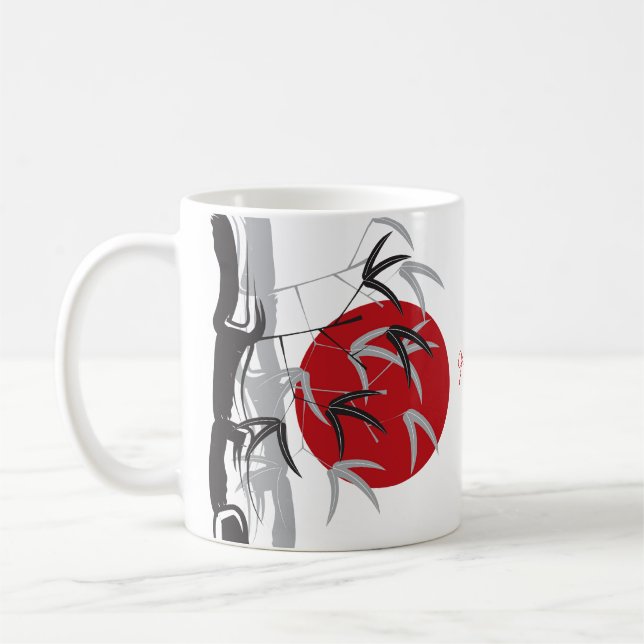 Oriental Sunrise Zen Bamboo Garden Asian Wedding Coffee Mug (Left)