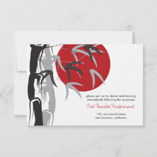 Oriental Sunrise Zen Bamboo Garden Asian Wedding Invitation