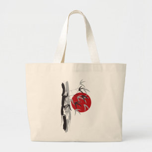 Oriental Sunrise Zen Bamboo Garden Asian Wedding Large Tote Bag