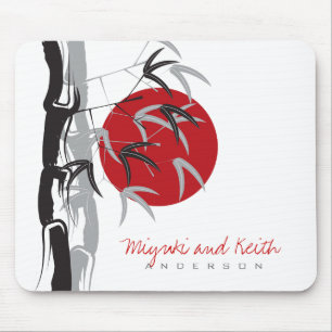 Oriental Sunrise Zen Bamboo Garden Asian Wedding Mouse Mat