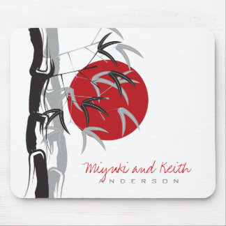 Oriental Sunrise Zen Bamboo Garden Asian Wedding Mouse Mat