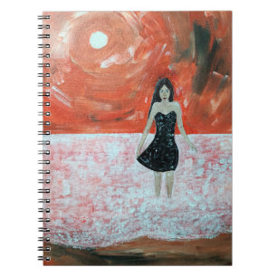 Oriental Sunset Painting by Alfred Fox Notebook