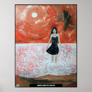 Oriental Sunset Painting by Alfred Fox Poster